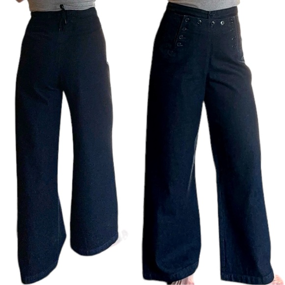 Lauren Ralph Lauren Sailor Pant Cotton Denim Navy 10P - Picture 9 of 9